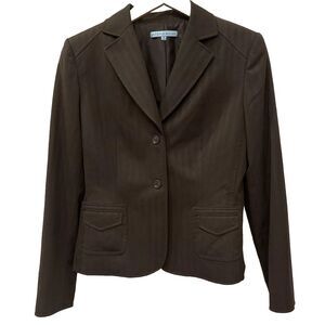 EUC Antonio Melani Suit Jacket Blazer Dark Brown Lined Work Career Office Size 8